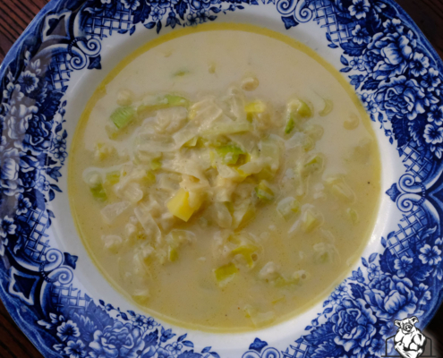 Vegetarische Käse-Lauch-Suppe